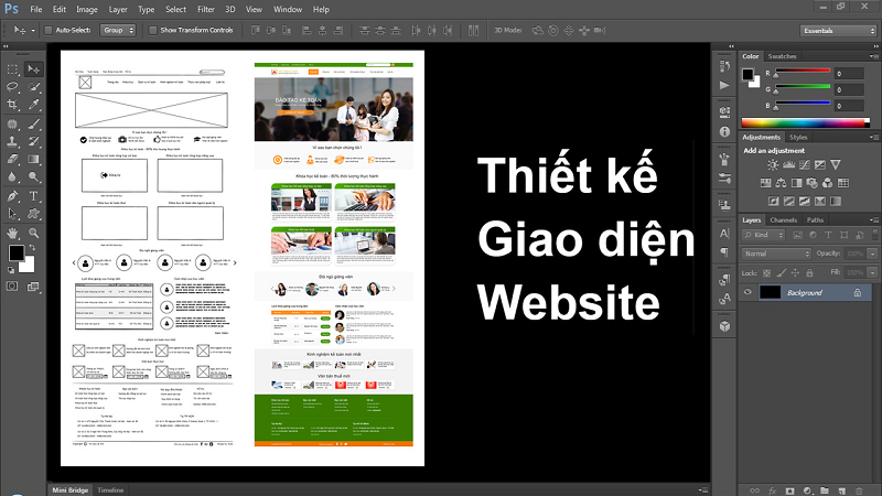 Hướng dẫn cách thiết kế layout web bằng photoshop mới nhất 2020